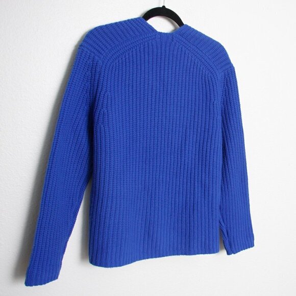 Tory Burch Sport Chunky Knit Merino Wool Sweater Blue XS - Picture 6 of 6